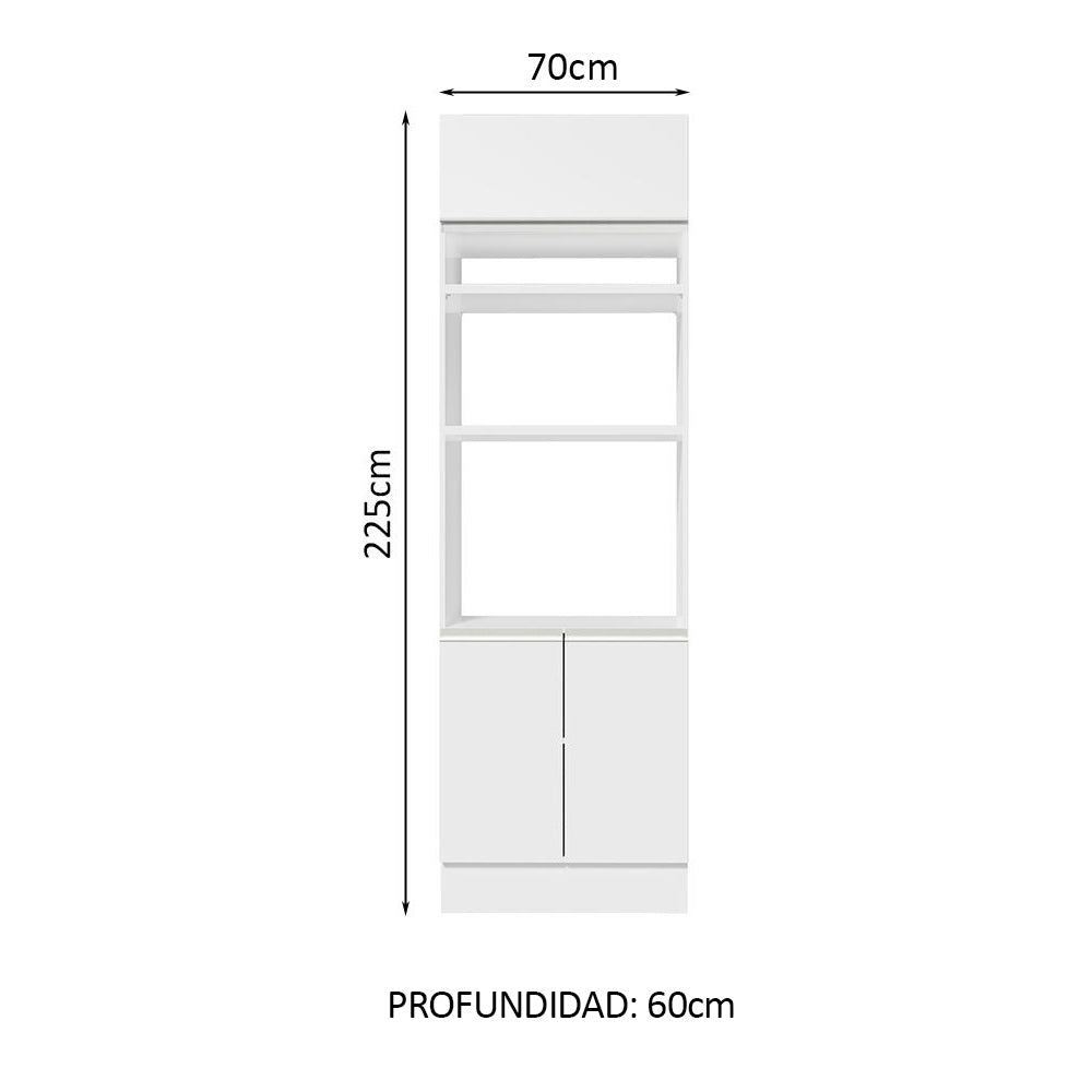 Mueble de cocina para Horno/Microondas Madesa Glamy 70 x 60 cm 3 Puertas Blanco