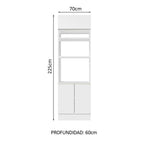 Mueble de cocina para Horno/Microondas 70 x 60 cm 3 Puertas Blanco Glamy Madesa