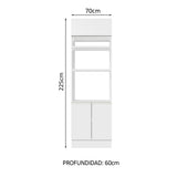 Mueble de cocina para Horno/Microondas Madesa Glamy 70 x 60 cm 3 Puertas Blanco