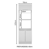 Mueble de Cocina para Horno 70 x 60 cm 3 Puertas Blanco Stella Madesa