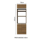 Mueble de cocina para Horno/Microondas Madesa Glamy 70 x 60 cm 3 Puertas Marrón