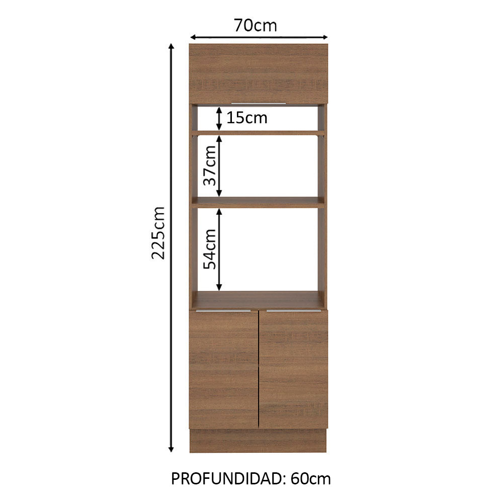 Mueble de Cocina para Horno 70 x 60 cm 3 Puertas Marrón Stella Madesa