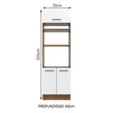 Mueble de Cocina para Horno 70 x 60 cm 3 Puertas Marrón/Blanco Agata Madesa