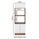 Mueble de Cocina para Horno 70 x 60 cm 3 Puertas Marrón/Blanco Stella Madesa
