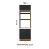 Mueble de cocina para Horno/Microondas Madesa Glamy 70 x 60 cm 3 Puertas Marrón/Negro