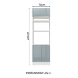 Mueble de cocina para Horno/ Microondas 70 cm Sin cajones 3 Puertas Lux Blanco/Gris