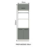 Mueble de Cocina para Horno 70 x 60 cm 3 Puertas Blanco/Gris Agata Madesa