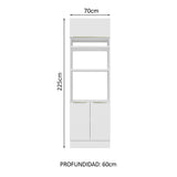 Mueble de cocina para Horno/ Microondas 70 cm Sin cajones 3 Puertas Lux Blanco/Blanco