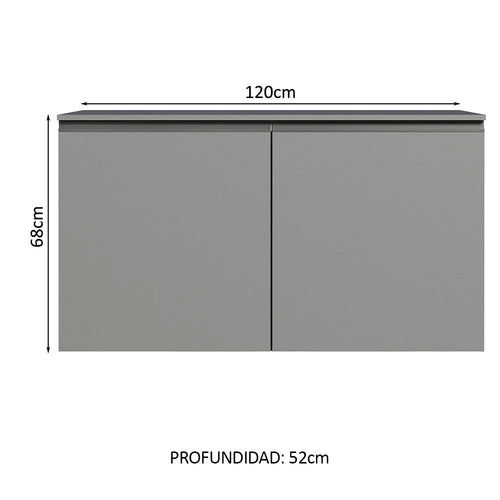 Bajo Mesada 120 cm 2 Puertas Gris Nice Madesa