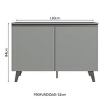 Bajo Mesada 120 cm 2 Puertas con Patas Gris Nice Madesa