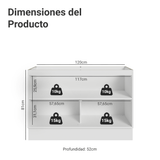 Bajo Mesada para Bacha 120 cm (Sin Mesada) Blanco/Crema Vik Madesa