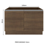 Bajo Mesada 120 cm Sin cajones 2 Puertas Glamy Marrón