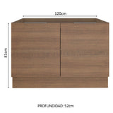 Bajo Mesada 120 cm Sin cajones 2 Puertas Stella Marrón