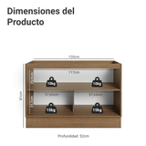 Bajo Mesada para Bacha 120 cm (Sin Mesada) Marrón/Blanco Vik Madesa