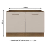 Bajo Mesada para Bacha 2 Puertas Agata Marrón/Crema