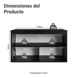 Bajo Mesada de Cocina 120 cm 2 Puertas Flotante Negro Nice Madesa