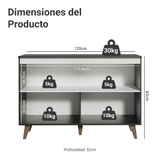 Bajo Messada para Rincón del Café Madesa Reims 2 Puertas Negro