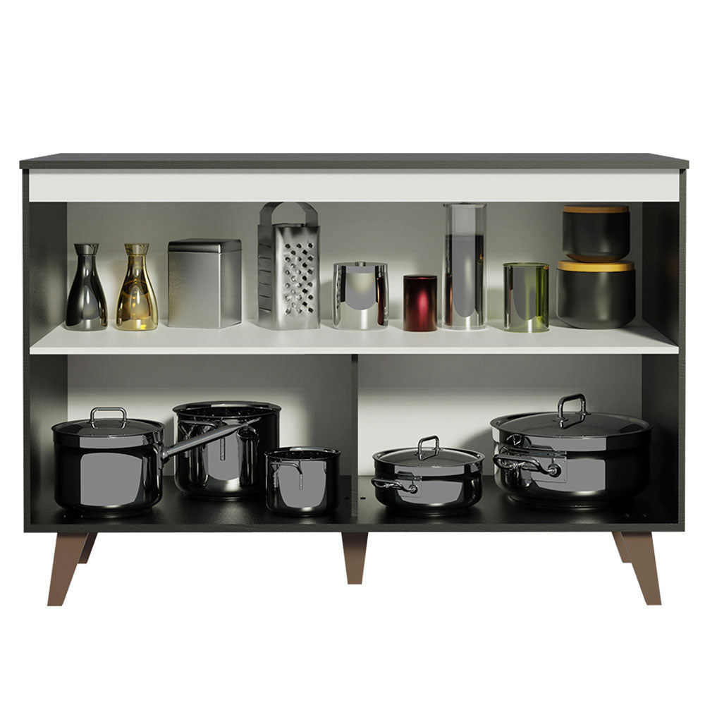 Bajo Mesada 120 cm Sin cajones 2 Puertas Reims Negro