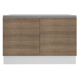 Bajo Mesada para Bacha 120 cm 2 Puertas (Sin Tapa ni Bacha) Blanco/Marrón Glamy