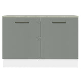 Bajo Mesada Cocina 120 cm 2 Puertas (Con Mesada) Blanco/Gris Agata Madesa