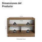 Bajo Mesada 120 x 52 cm 2 Puertas Sin Mesada Marrón/Azul Vik Madesa