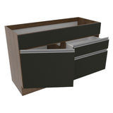 Bajo Mesada de Bacha de acero inoxidable 120cm 1 Puerta 2 Cajones Marrón/Negro (Sin Tapa y Sin Bacha de acero inoxidable) Glamy