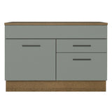 Bajo Mesada Cocina 120 cm con 1 Puerta y 2 cajones (Con Mesada) Marrón/Gris Agata Madesa