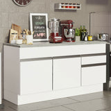 Bajo Mesada 2 Puertas 2 Cajones 150cm (Con Tapa) Blanco Glamy