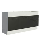 Bajo Mesada 150 cm 2 Cajones 2 Puertas Agata Blanco/Negro