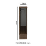 Bajo Mesada 20 cm Porta repasador para Cocinas Marrón Glamy Madesa