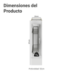 Bajo Mesada 20 cm 1 Puerta (Sin Mesada) Especiero Blanco/Gris Lux Madesa