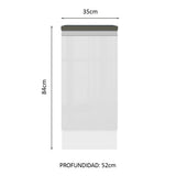 Bajo Mesada Cocina 100% MDF 35 cm 1 Puerta Frente Blanco Brillante Acordes Madesa