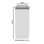 Bajo Mesada 35 cm 1 Puerta Blanco Glamy Madesa