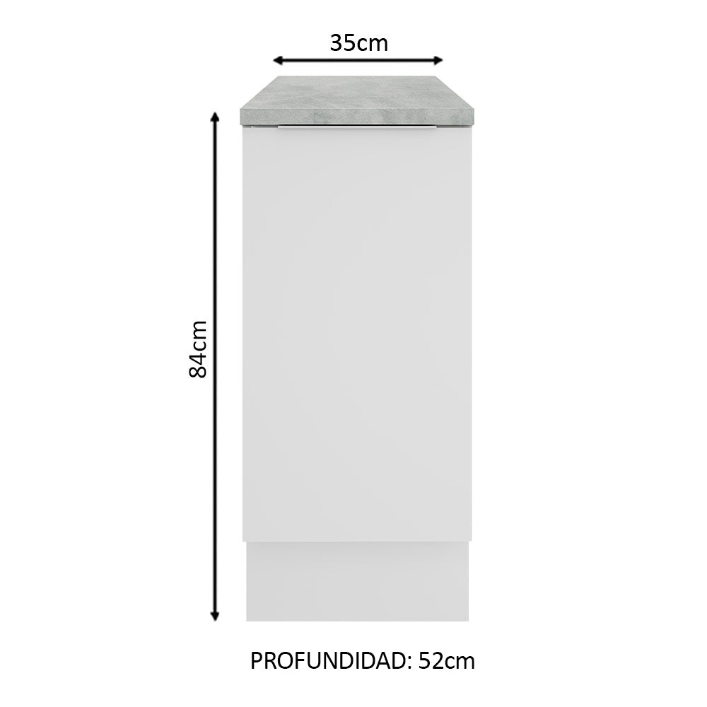 Bajo Mesada Cocina 35 cm 1 Puerta Blanco Stella Madesa