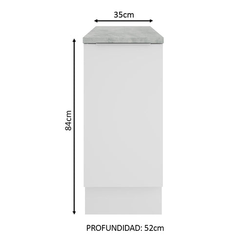 Bajo Mesada 35 cm 1 Puerta Blanco Stella Madesa