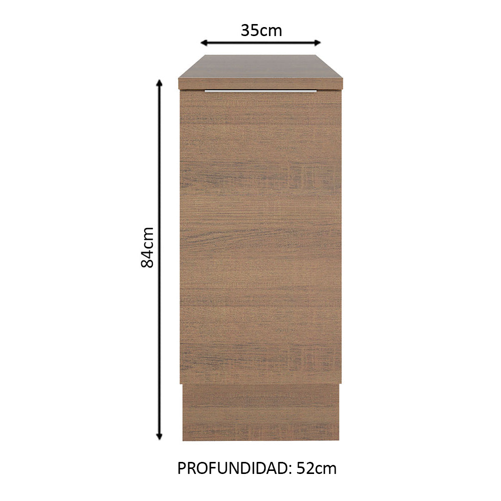 Bajo Mesada Cocina 35 cm 1 Puerta Marrón Stella Madesa