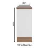 Bajo Mesada Cocina 35 cm 1 Puerta Marrón/Blanco Stella Madesa