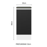 Bajo Mesada Cocina 100% MDF 35 cm 1 Puerta Blanco/Negro Acordes Madesa