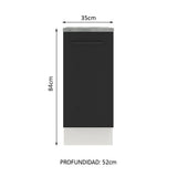 Bajo Mesada Cocina 35 cm 1 Puerta Blanco/Negro Agata Madesa