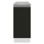 Bajo Mesada 35 cm 1 Puerta Blanco/Negro Glamy Madesa
