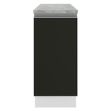 Bajo Mesada 35 cm 1 Puerta Blanco/Negro Glamy