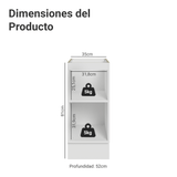 Bajo Mesada de Cocina 35 cm 1 Puerta (Sin Mesada) Blanco/Negro Lux Madesa