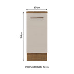 Bajo Mesada 35 x 52 cm 1 Puerta Marrón/Crema Agata Madesa