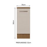 Bajo Mesada 35 cm 1 Puerta Marrón/Crema Agata