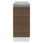 Bajo Mesada 35 cm 1 Puerta Blanco/Marrón Glamy Madesa