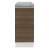 Bajo Mesada 35 cm 1 Puerta Glamy Blanco/Marrón