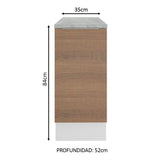 Bajo Mesada Cocina 35 cm 1 Puerta Blanco/Marrón Stella Madesa