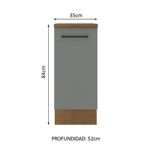 Bajo Mesada 35 cm 1 Puerta Marrón/Gris Agata Madesa