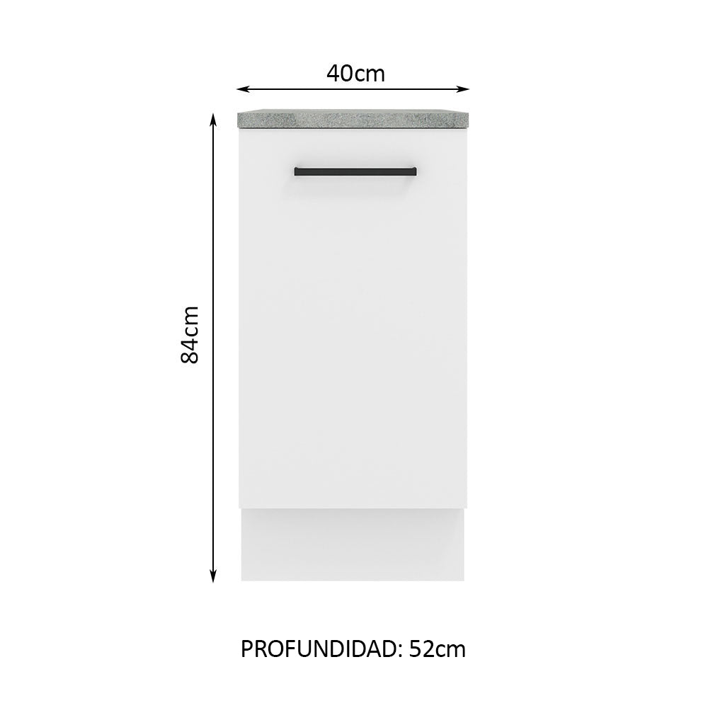 Bajo Mesada 40 cm 1 Puerta Agata Blanco
