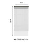 Bajo Mesada Cocina 100% MDF 40 cm 1 Puerta Blanco Brillante Acordes Madesa